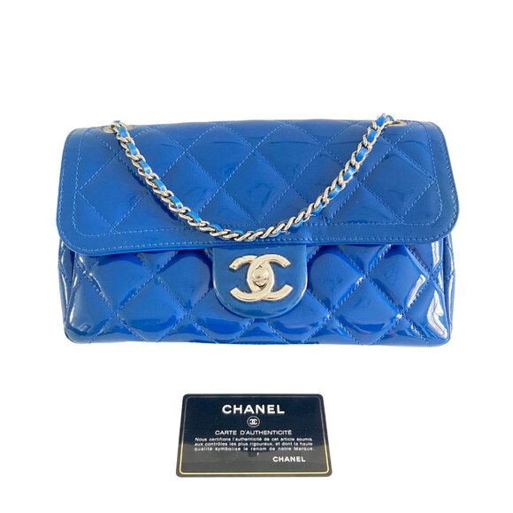 Chanel Coco Shine Quilted Small Flap Blue - Picture 1 of 10